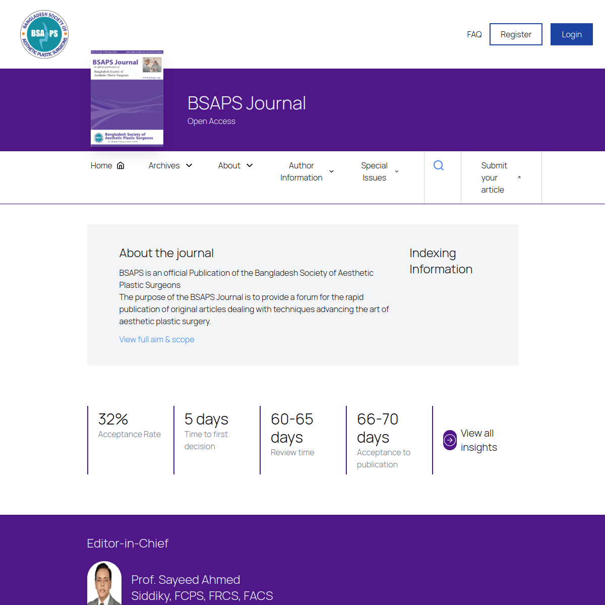 BSAPS Journal website full preview